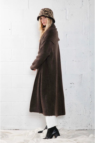 Wide Shawl Collar Long Cardigan