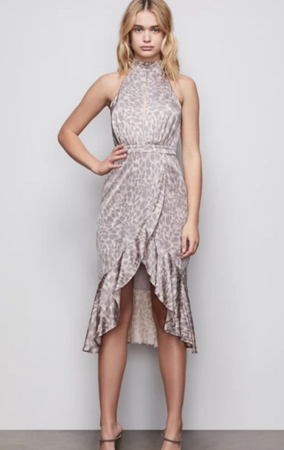 Resort Halter Leopard Dress